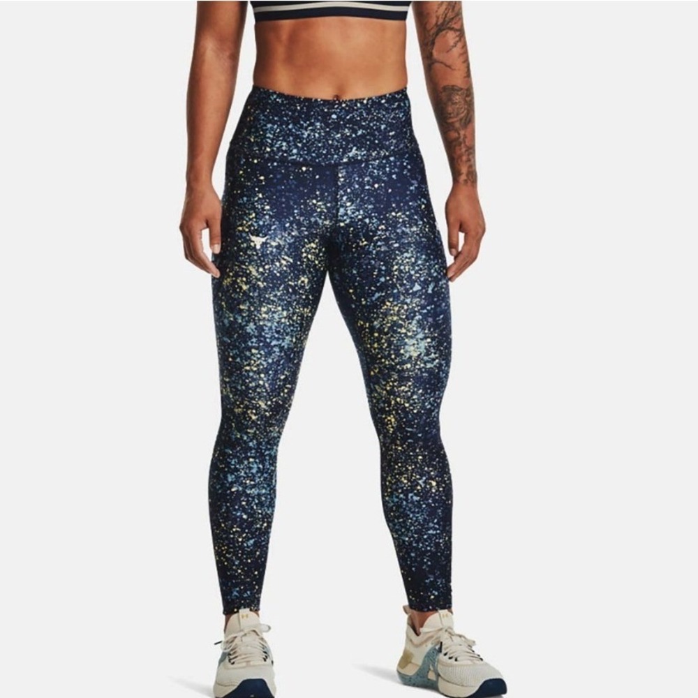 Under Armour Project Rock HeatGear No Slip Waistband Compression Leggings‎